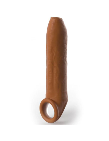 PIPEDREAMS Sleeve Uncut 17,78 cm con Strap Caramel - Mejora tu Placer y Confianza