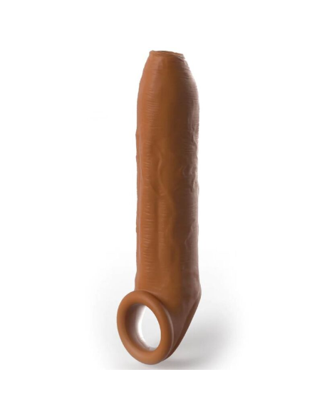 PIPEDREAMS Sleeve Uncut 17,78 cm con Strap Caramel - Mejora tu Placer y Confianza
