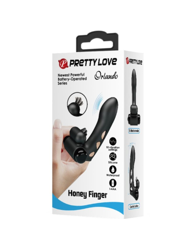 PRETTY LOVE - ORLANDO Funda De Dedo Vibrador Negro | SexPlace.MX
