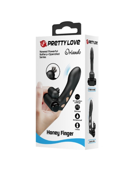 PRETTY LOVE - ORLANDO Funda De Dedo Vibrador Negro | SexPlace.MX