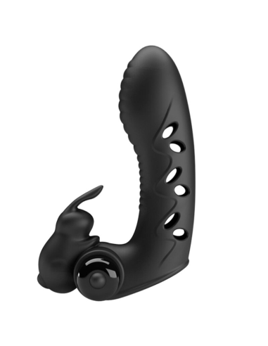 PRETTY LOVE - VANCE Funda Dedo Vibrador Conejo Negro | SexPlace.MX