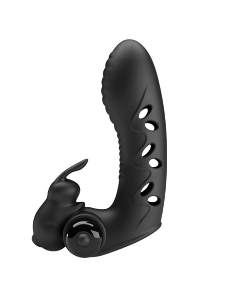 PRETTY LOVE - VANCE Funda Dedo Vibrador Conejo Negro | SexPlace.MX