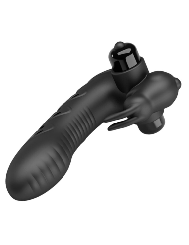 PRETTY LOVE - VANCE Funda Dedo Vibrador Conejo Negro | SexPlace.MX