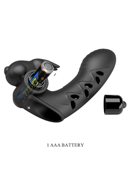 PRETTY LOVE - VANCE Funda Dedo Vibrador Conejo Negro | SexPlace.MX