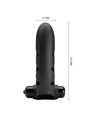 PRETTY LOVE - VANCE Funda Dedo Vibrador Conejo Negro | SexPlace.MX