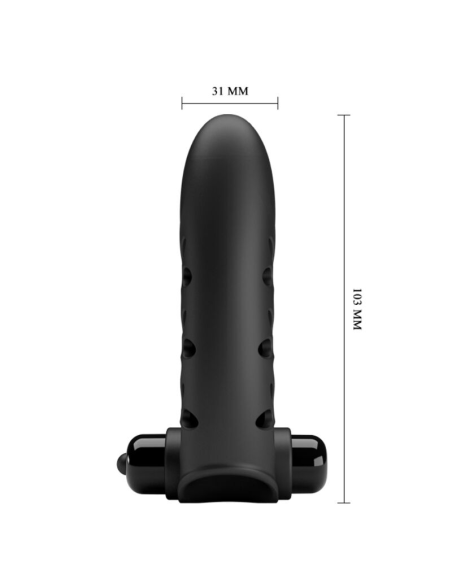 PRETTY LOVE - VANCE Funda Dedo Vibrador Conejo Negro | SexPlace.MX