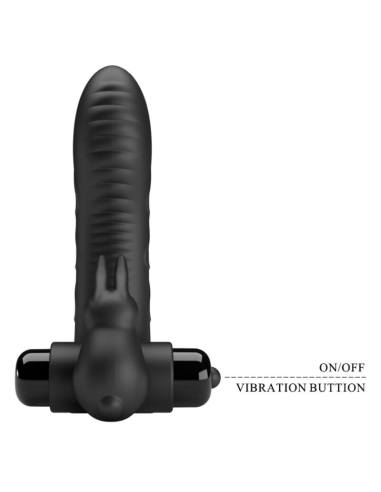PRETTY LOVE - VANCE Funda Dedo Vibrador Conejo Negro | SexPlace.MX