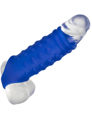 CALEXOTICS Admiral Beaded Funda Pene de Silicona Líquida Azul - Aumenta Placer y Excitación