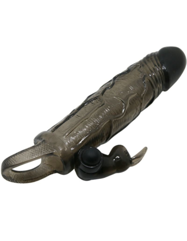 BAILE - Brave Man Funda Realística Pene con Rabbit 16.5 cm Negro | Placer y Estimulación Garantizados