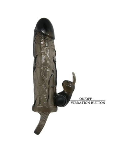 BAILE - Brave Man Funda Realística Pene con Rabbit 16.5 cm Negro | Placer y Estimulación Garantizados