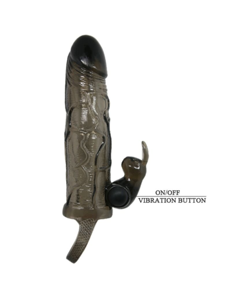 BAILE - Brave Man Funda Realística Pene con Rabbit 16.5 cm Negro | Placer y Estimulación Garantizados