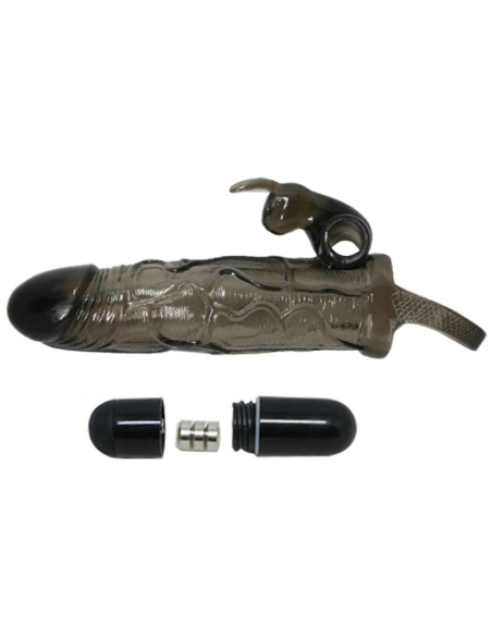 BAILE - Brave Man Funda Realística Pene con Rabbit 16.5 cm Negro | Placer y Estimulación Garantizados