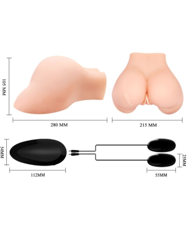CRAZY BULL - Vagina y Ano Realistas con Vibración | Máximo Placer Masculino