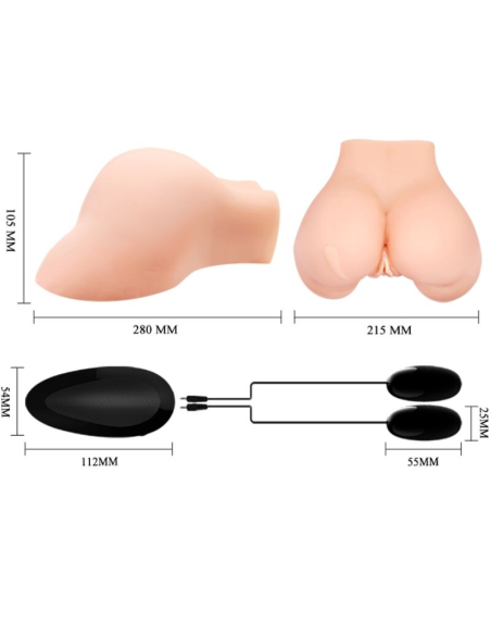 CRAZY BULL - Vagina y Ano Realistas con Vibración | Máximo Placer Masculino