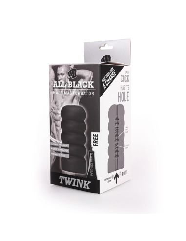 ALL BLACK - MASTURBADOR TWINK: Orgasmos Únicos con Diseño Elegante y Textura Irresistible