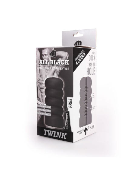 ALL BLACK - MASTURBADOR TWINK: Orgasmos Únicos con Diseño Elegante y Textura Irresistible