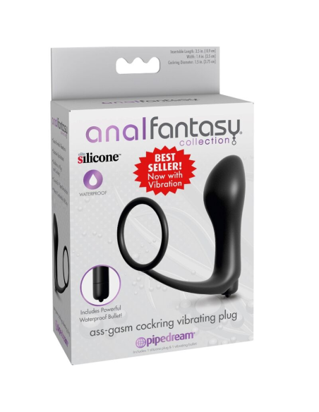 Plug Vibrador Ass-Gasm Cockring - Potente Estimulación Anal | Anal Fantasy Elite Collection