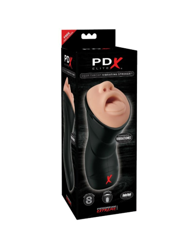 PDX ELITE Stroker Realístico Garganta Profunda con Vibración - Placer Intenso y Diseño Único