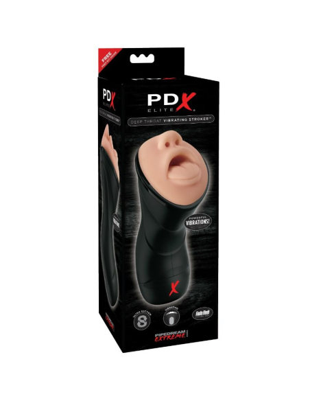 PDX ELITE Stroker Realístico Garganta Profunda con Vibración - Placer Intenso y Diseño Único