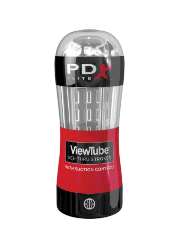 PDX Elite: Masturbador Stroker ViewTube - Control de Succión Transparente para Estimulación Visual