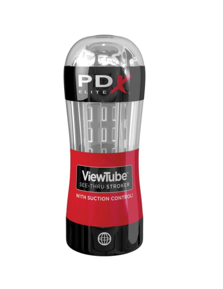 PDX Elite: Masturbador Stroker ViewTube - Control de Succión Transparente para Estimulación Visual