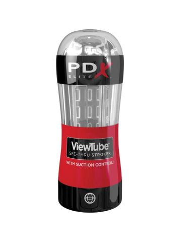 PDX Elite: Masturbador Stroker ViewTube - Control de Succión Transparente para Estimulación Visual