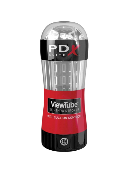 PDX Elite: Masturbador Stroker ViewTube - Control de Succión Transparente para Estimulación Visual