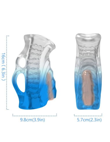 Masturbador Dedal & Vibrador Azul Degradado ARMONY - Placer Intensivo y Diseño 100% Sumergible