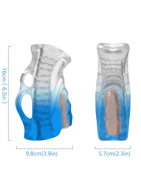 Masturbador Dedal & Vibrador Azul Degradado ARMONY - Placer Intensivo y Diseño 100% Sumergible