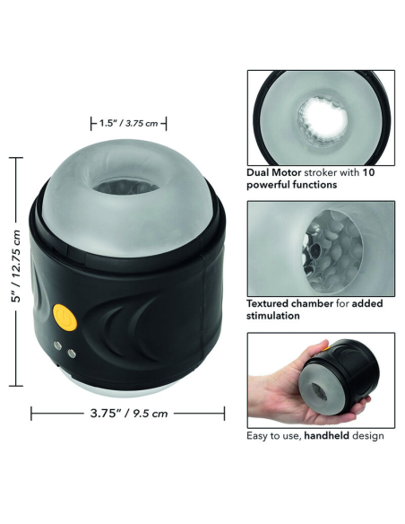 CalExotics Boundless - Masturbador Doble Motor Vibratorio | 10 Funciones de Placer y Diseño Impermeable