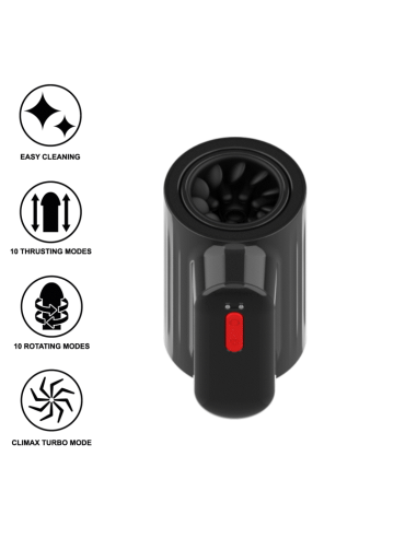 JAMYJOB VORTEX - Masturbador Turbo 360° con Empuje y Rotación | Placer Masculino Intenso