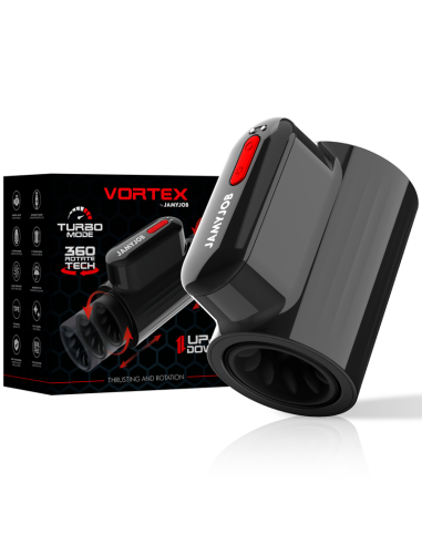 JAMYJOB VORTEX - Masturbador Turbo 360° con Empuje y Rotación | Placer Masculino Intenso