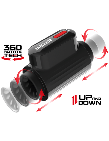 JAMYJOB VORTEX - Masturbador Turbo 360° con Empuje y Rotación | Placer Masculino Intenso