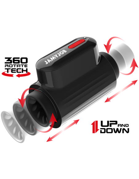 JAMYJOB VORTEX - Masturbador Turbo 360° con Empuje y Rotación | Placer Masculino Intenso