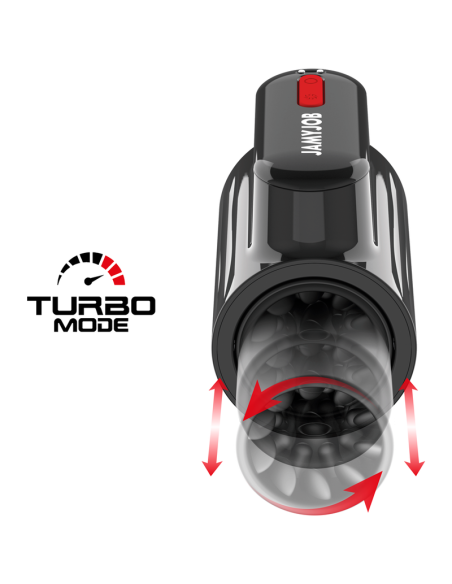 JAMYJOB VORTEX - Masturbador Turbo 360° con Empuje y Rotación | Placer Masculino Intenso