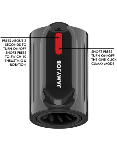 JAMYJOB VORTEX - Masturbador Turbo 360° con Empuje y Rotación | Placer Masculino Intenso