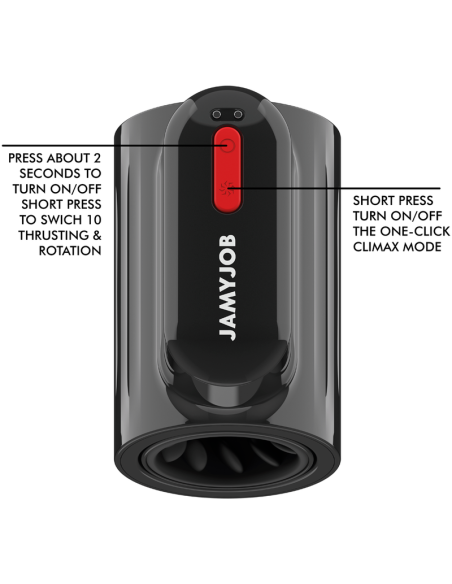 JAMYJOB VORTEX - Masturbador Turbo 360° con Empuje y Rotación | Placer Masculino Intenso