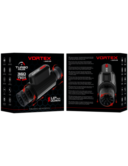 JAMYJOB VORTEX - Masturbador Turbo 360° con Empuje y Rotación | Placer Masculino Intenso