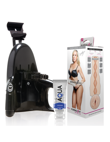 FLESHLIGHT Brandi Love Vagina + Universal Launch + Lubricante Aqua Quality 50 ml - Placer Realista y Automatizado