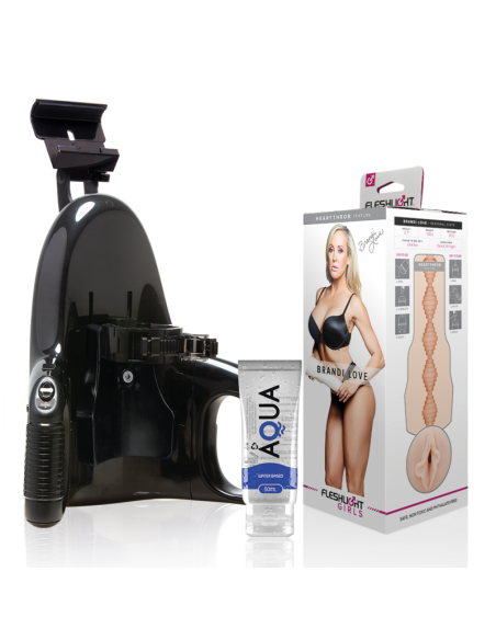 FLESHLIGHT Brandi Love Vagina + Universal Launch + Lubricante Aqua Quality 50 ml - Placer Realista y Automatizado
