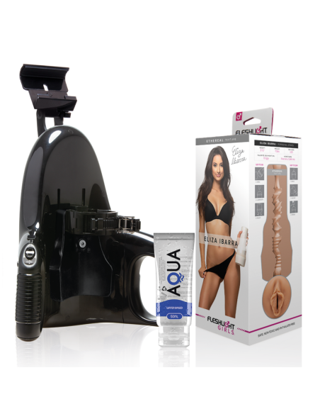 FLESHLIGHT Eliza Ibarra Vagina + Universal Launch + Lubricante Aqua Quality 50ml - Experiencia Erótica Inigualable