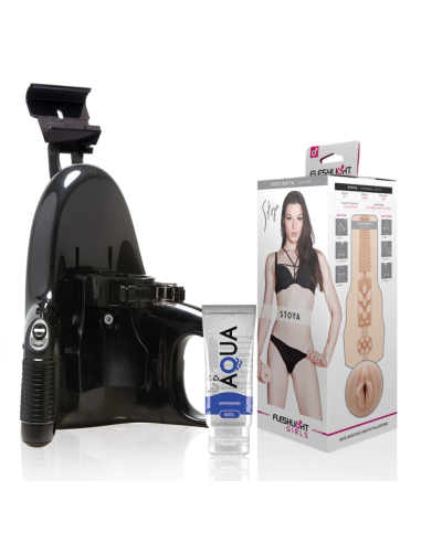 FLESHLIGHT VAGINA STOYA DESTROYA + UNIVERSAL LAUNCH + LUBRICANTE AQUA 50 ML - Placer Inigualable y Experiencia Automática