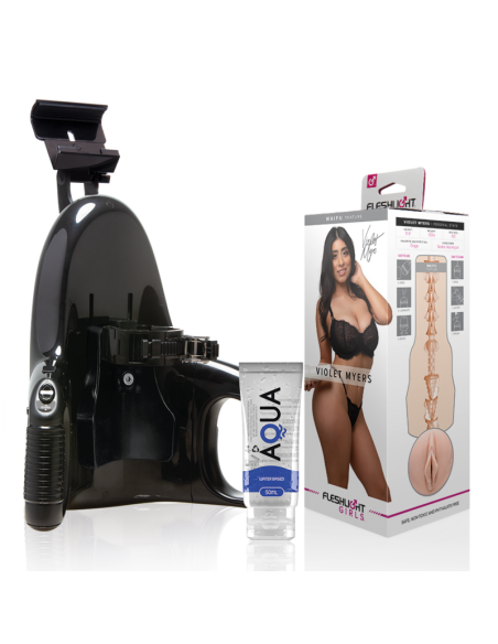 FLESHLIGHT Violet Myers Waifu + Universal Launch + Lubricante Aqua 50ml - La Experiencia Sexual Definitiva
