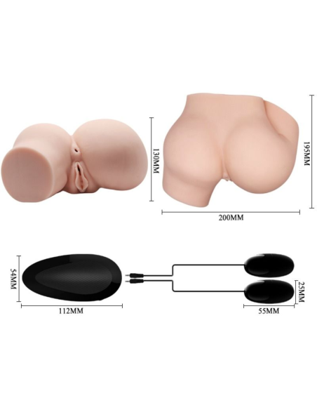 CRAZY BULL - Trasero con Vagina y Ano Realistas, Vibración Potente para Placer Infinito