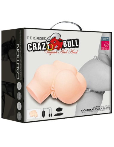 CRAZY BULL - Trasero con Vagina y Ano Realistas, Vibración Potente para Placer Infinito