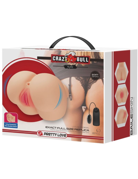 CRAZY BULL - Vagina y Ano Realistas con Vibrador Kylie | Placer Intenso y Realista