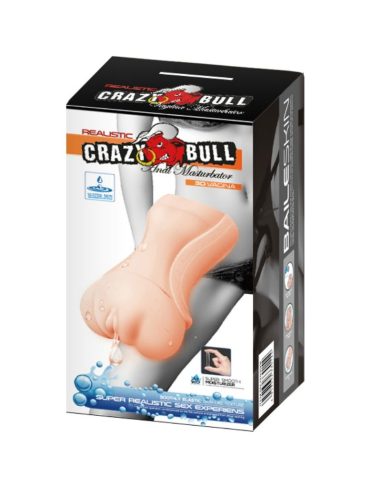 CRAZY BULL - MASTURBADOR WATER SKIN VAGINA: Placer Realista y Autolubricante para Hombres