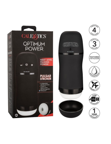 Masturbador CALEXOTICS Optimum Power: Vibración y Succión para Placer Personalizado