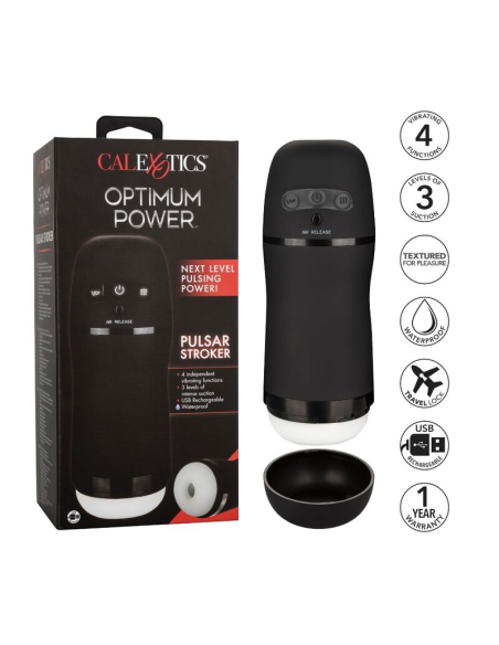 Masturbador CALEXOTICS Optimum Power: Vibración y Succión para Placer Personalizado