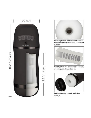 Masturbador CALEXOTICS Optimum Power: Vibración y Succión para Placer Personalizado